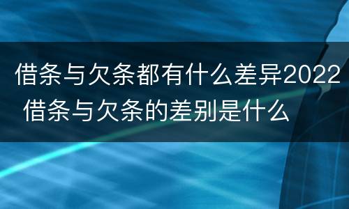 借条与欠条都有什么差异2022 借条与欠条的差别是什么