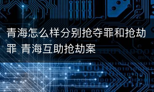 青海怎么样分别抢夺罪和抢劫罪 青海互助抢劫案
