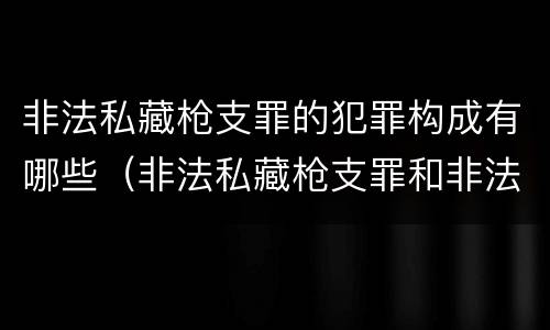 非法私藏枪支罪的犯罪构成有哪些（非法私藏枪支罪和非法持有枪支罪）