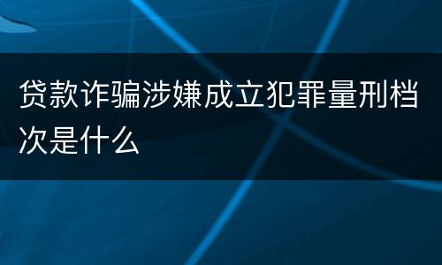 贷款诈骗涉嫌成立犯罪量刑档次是什么