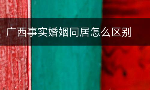 广西事实婚姻同居怎么区别