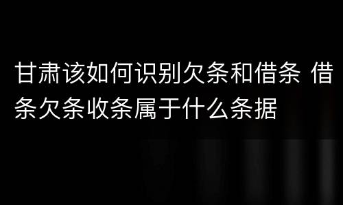 甘肃该如何识别欠条和借条 借条欠条收条属于什么条据