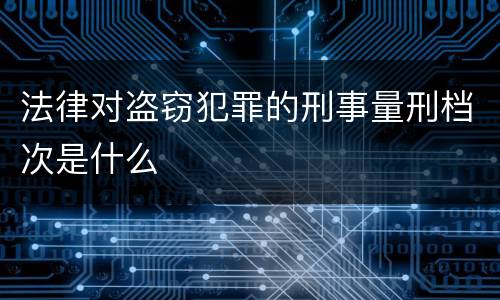 法律对盗窃犯罪的刑事量刑档次是什么