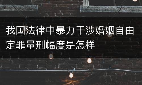 我国法律中暴力干涉婚姻自由定罪量刑幅度是怎样