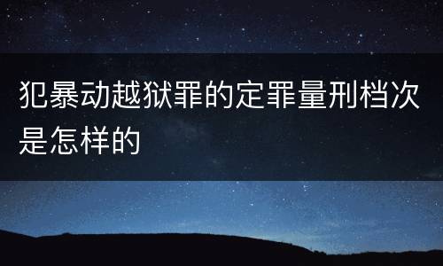 犯暴动越狱罪的定罪量刑档次是怎样的