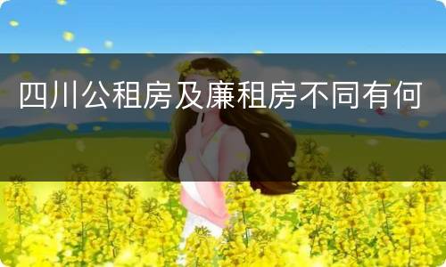 四川公租房及廉租房不同有何