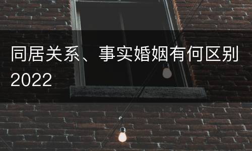 同居关系、事实婚姻有何区别2022