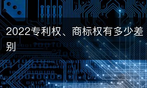 2022专利权、商标权有多少差别