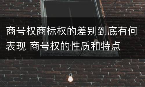 商号权商标权的差别到底有何表现 商号权的性质和特点