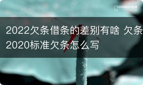 2022欠条借条的差别有啥 欠条2020标准欠条怎么写