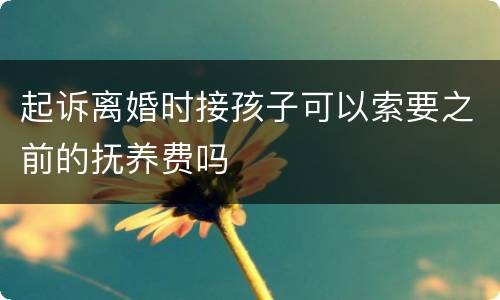起诉离婚时接孩子可以索要之前的抚养费吗