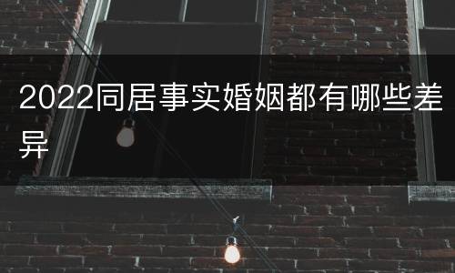 2022同居事实婚姻都有哪些差异