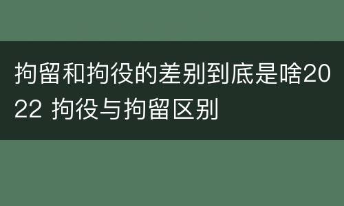 拘留和拘役的差别到底是啥2022 拘役与拘留区别