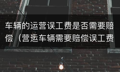 车辆的运营误工费是否需要赔偿（营运车辆需要赔偿误工费吗）
