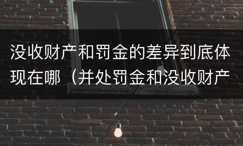 没收财产和罚金的差异到底体现在哪（并处罚金和没收财产是什么意思）