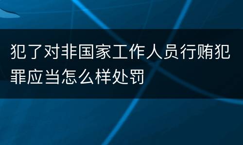 犯了对非国家工作人员行贿犯罪应当怎么样处罚