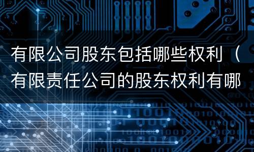 有限公司股东包括哪些权利（有限责任公司的股东权利有哪些）
