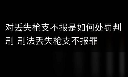 对丢失枪支不报是如何处罚判刑 刑法丢失枪支不报罪