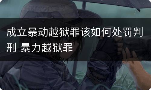 成立暴动越狱罪该如何处罚判刑 暴力越狱罪
