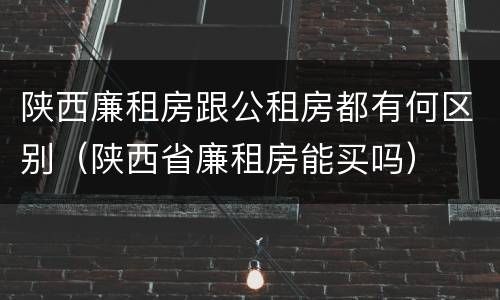 陕西廉租房跟公租房都有何区别（陕西省廉租房能买吗）