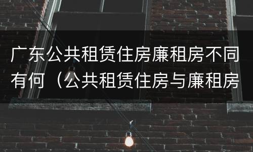 广东公共租赁住房廉租房不同有何（公共租赁住房与廉租房的区别）