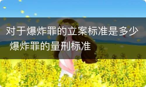 对于爆炸罪的立案标准是多少 爆炸罪的量刑标准