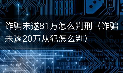 诈骗未遂81万怎么判刑（诈骗未遂20万从犯怎么判）
