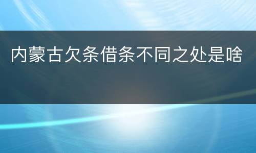 内蒙古欠条借条不同之处是啥