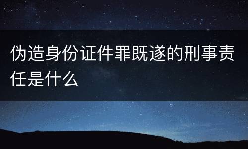 伪造身份证件罪既遂的刑事责任是什么