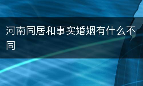 河南同居和事实婚姻有什么不同