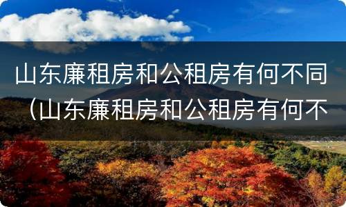 山东廉租房和公租房有何不同（山东廉租房和公租房有何不同点）