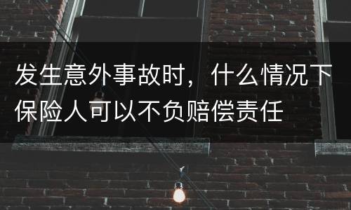 发生意外事故时，什么情况下保险人可以不负赔偿责任