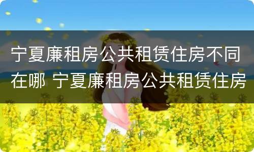 宁夏廉租房公共租赁住房不同在哪 宁夏廉租房公共租赁住房不同在哪申请
