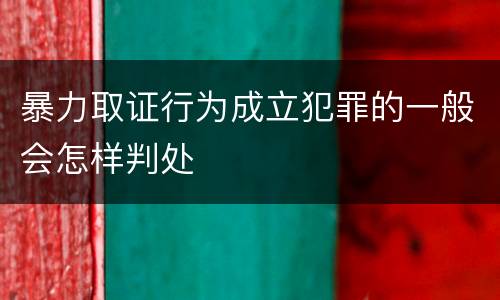 暴力取证行为成立犯罪的一般会怎样判处