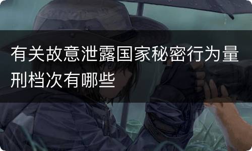 有关故意泄露国家秘密行为量刑档次有哪些