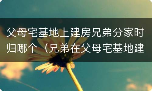 父母宅基地上建房兄弟分家时归哪个（兄弟在父母宅基地建房可以分割吗）