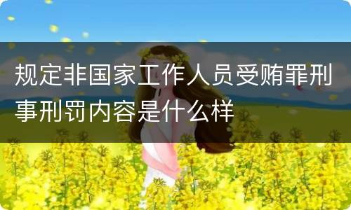 规定非国家工作人员受贿罪刑事刑罚内容是什么样
