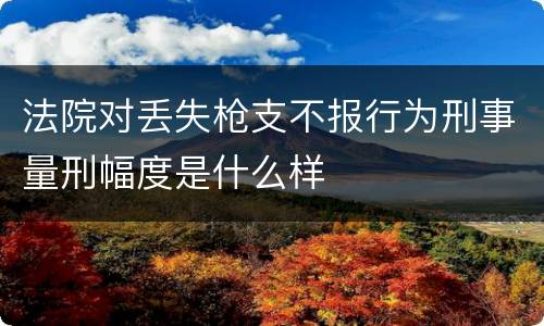 法院对丢失枪支不报行为刑事量刑幅度是什么样
