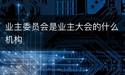 业主委员会是业主大会的什么机构