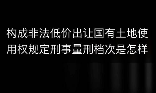 构成非法低价出让国有土地使用权规定刑事量刑档次是怎样