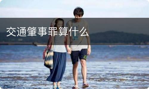交通肇事罪算什么