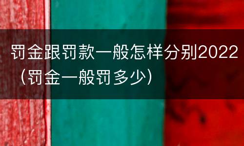 罚金跟罚款一般怎样分别2022（罚金一般罚多少）