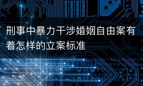 刑事中暴力干涉婚姻自由案有着怎样的立案标准