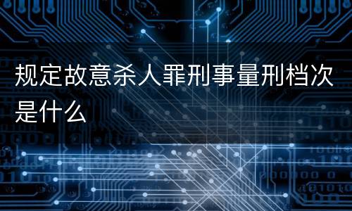 规定故意杀人罪刑事量刑档次是什么