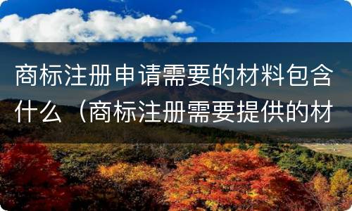 商标注册申请需要的材料包含什么（商标注册需要提供的材料）