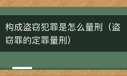 构成盗窃犯罪是怎么量刑（盗窃罪的定罪量刑）
