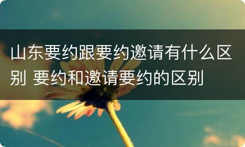 山东要约跟要约邀请有什么区别 要约和邀请要约的区别
