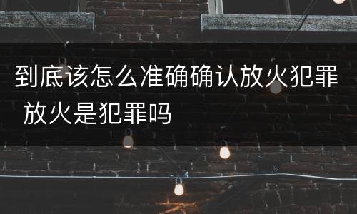 到底该怎么准确确认放火犯罪 放火是犯罪吗