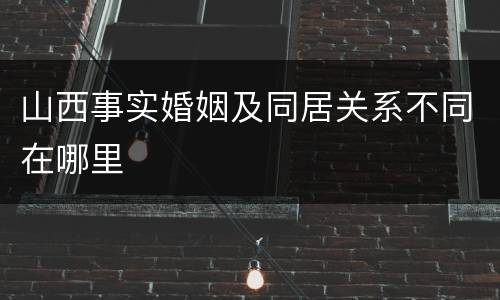 山西事实婚姻及同居关系不同在哪里