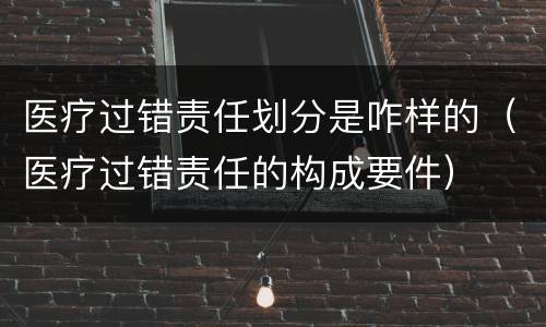 医疗过错责任划分是咋样的（医疗过错责任的构成要件）